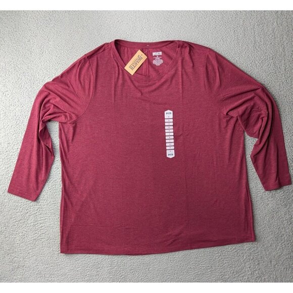 Duluth Trading Co Dry and Mighty Crew Shirt Womens 3X Plus Long Sleeve Poly Wool - Picture 1 of 9